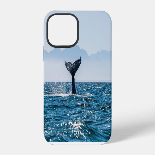 Whale Tail Seascape: Dramatic Water. iPhone Case (Back)