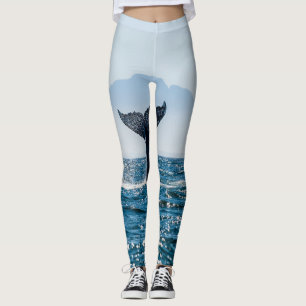 Whale Tail Seascape: Dramatic Water. Leggings