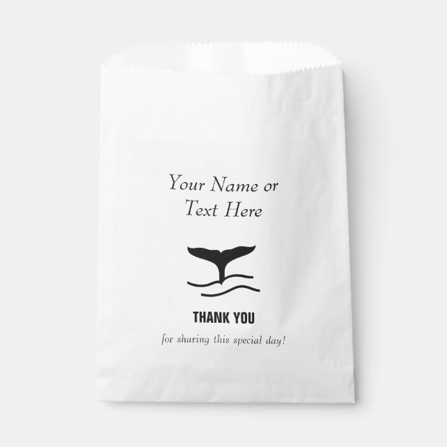 Whale Tail Thank You Favour Bag (Front)