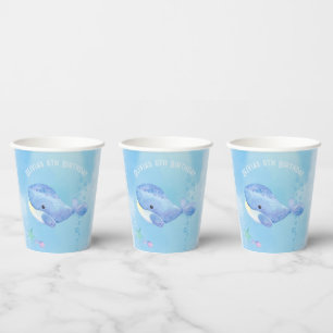 Whale Tastic Blue Birthday Paper Cups