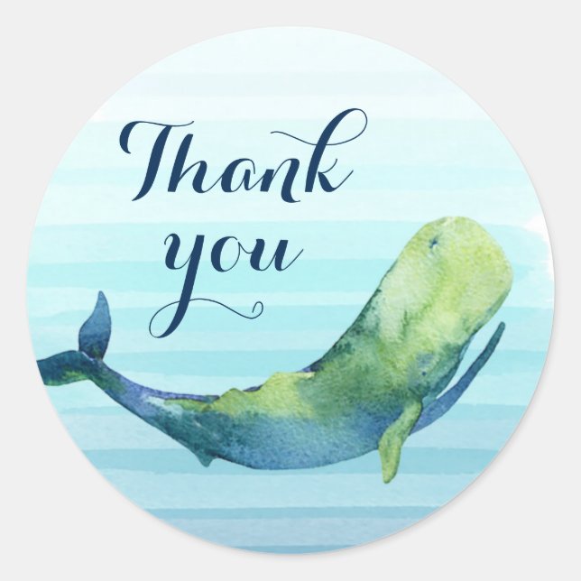 Whale Thank You Sticker (Front)