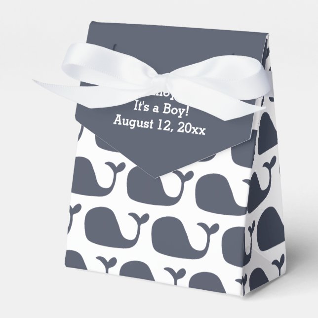 Whale Theme Baby Shower Favour Boxes (Front Side)