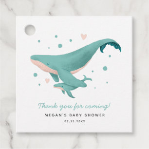 Whale Theme Nautical Baby Shower Favour Tags