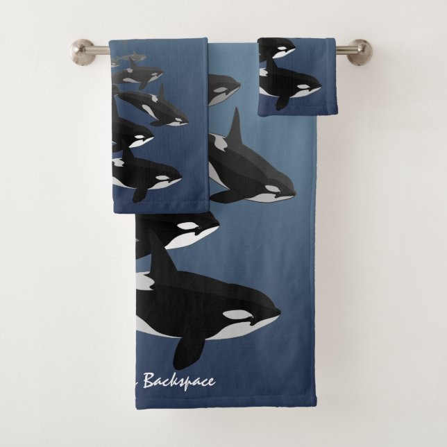 Whale Towel Sets Personalized Killer Whale Towels (Insitu)