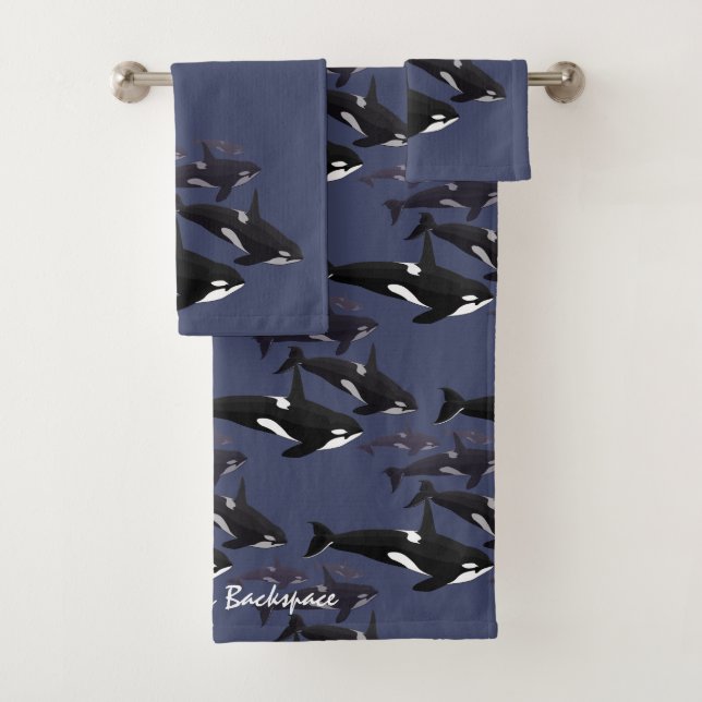 Whale Towel Sets Personalized Killer Whale Towels (Insitu)