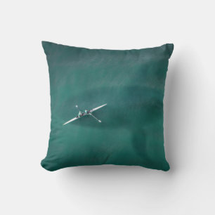 Whale Under Boat: Never Alone at Sea Throw Pillow