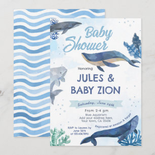 Whale - Under the Sea Baby Shower Invitation