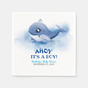Whale Under the Sea Baby Shower Napkin