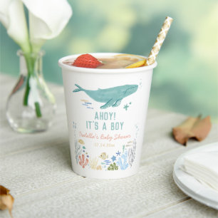 Whale Under The Sea Baby Shower  Paper Cups