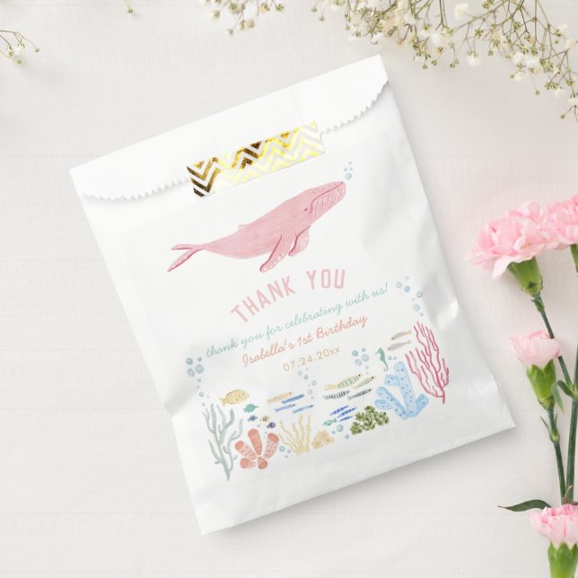 Whale Under The Sea Birthday Thank You Favour Bag (Sealed)