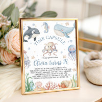 Whale Under the Sea Time Capsule Sign