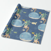 Whale Undersea World Baby Shower Pattern