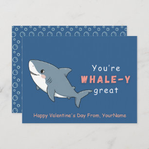 Whale Valentine Pun Card – You’re Whale-y Great