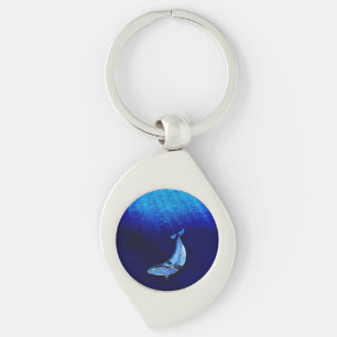 Whale Vertical Motion Scene To Down In Ocean Depth Keychain
