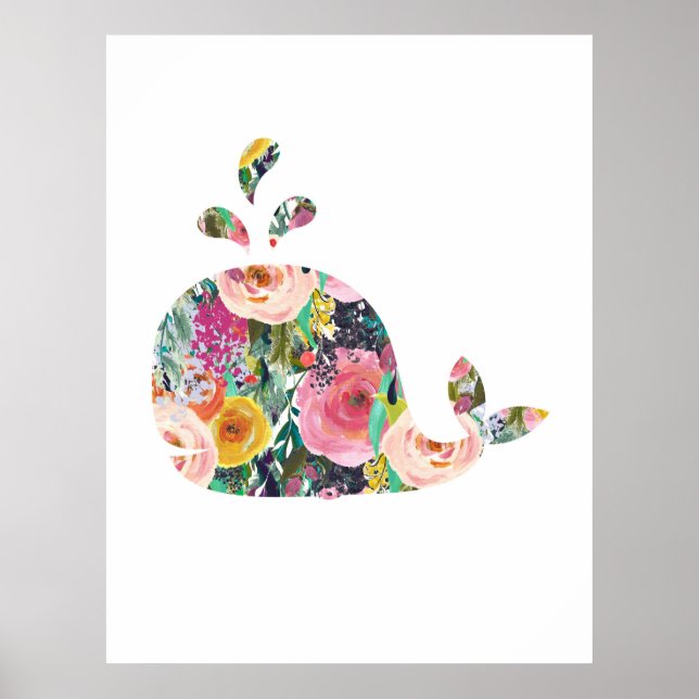 Whale wall print nursery art (Front)