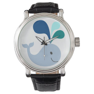 Whale Watch Vintage Leather Strap Black