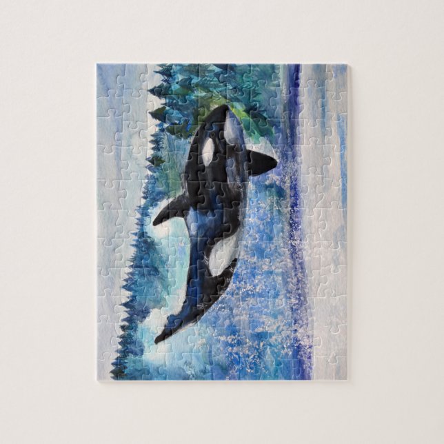 Whale Watercolor Art Jigsaw Puzzle (Vertical)