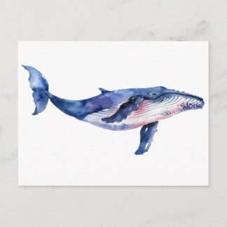 Whale Watercolor   Postcard