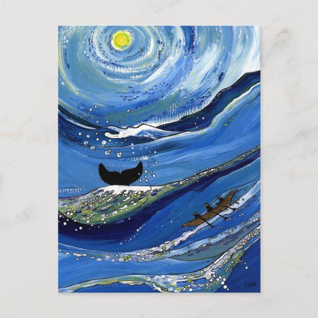 Whale with Boat Postcard (Front)