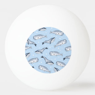 Whale Wonders: Watercolor Starry Sky Ping Pong Ball
