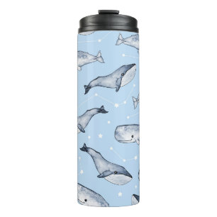 Whale Wonders: Watercolor Starry Sky Thermal Tumbler