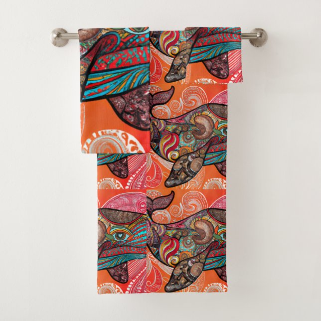 Whale Wow Bath Towel Set (Insitu)