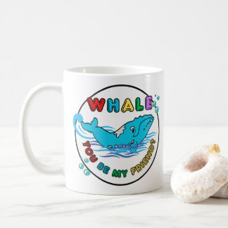 Whale You Be My Friend Blue Bubble Humpback Whale Coffee Mug