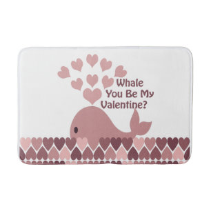 Whale You Be My Valentine Bath Mat