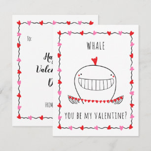 Whale You be My Valentine Funny Valentine's Day Card