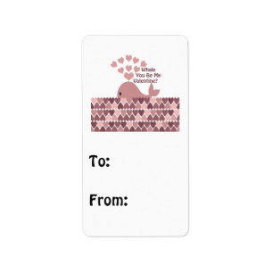 Whale You Be My Valentine Label