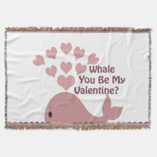 Whale You Be My Valentine Throw Blanket
