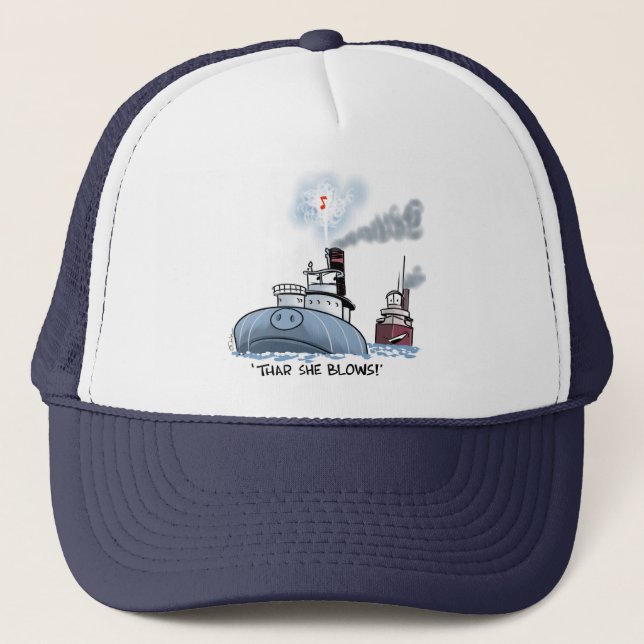 Whaleback "thar she blows" trucker hat (Front)