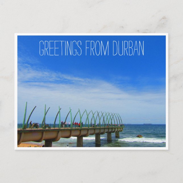 whalebone pier durban greetings postcard (Front)