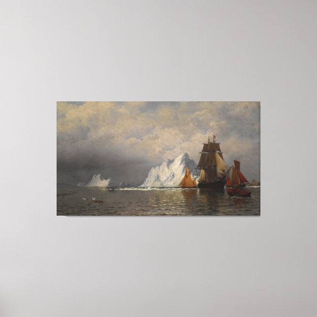 Whaler and Fishing Vessels near the Coast of Labra Canvas Print (Front)