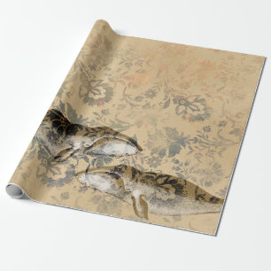 Whales and Abstract Floral Wrapping Paper