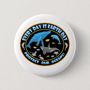 Whales and Dolphins 2 Inch Round Button