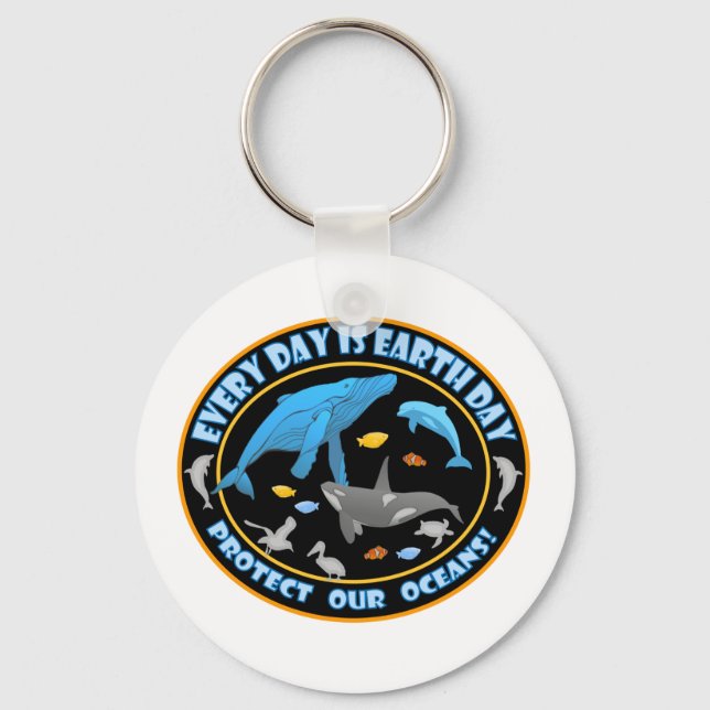 Whales and Dolphins Keychain (Front)