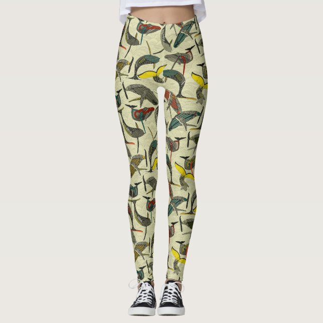 whales and waves bold leggings (Front)