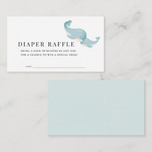 Whales Blue Baby Shower Diaper Raffle Ticket Enclosure Card