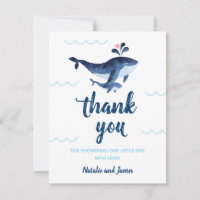 Whales Nautical Under the Sea Baby Shower Thank Yo