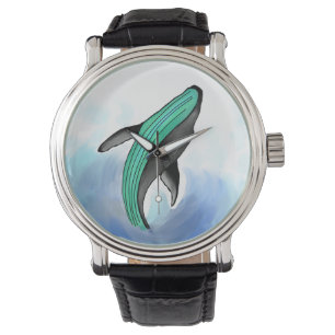 Whales ocean sea blue love nature art watch