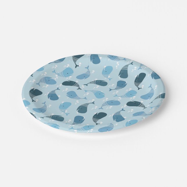 Whales Paper Plate (Angled)