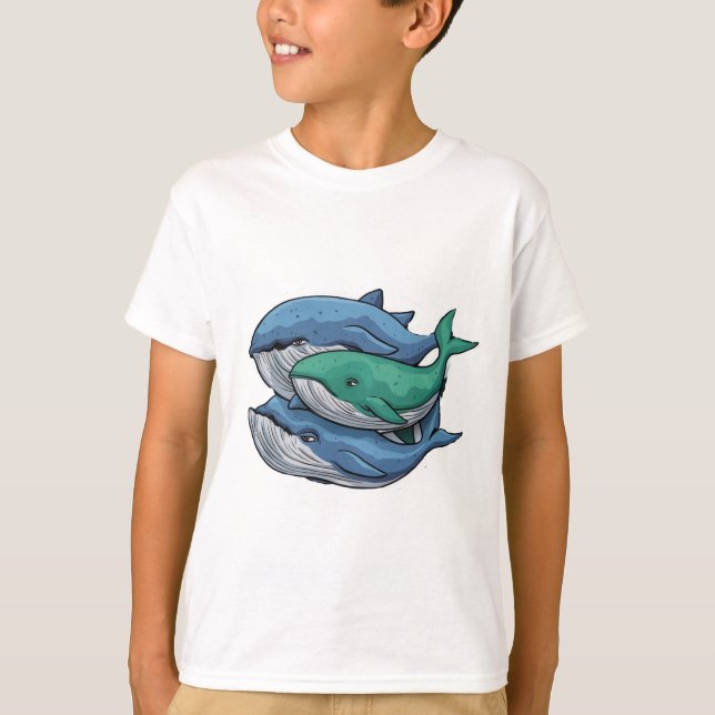 whales sticker T-Shirt (Front)