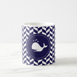 Whales Tale Navy & White Herringbone Mug
