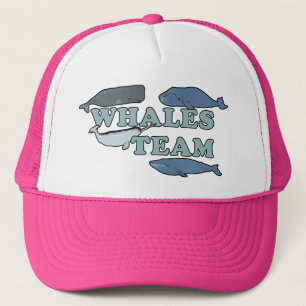 Whales Team Environmental Whale Lover Pink Trucker Hat