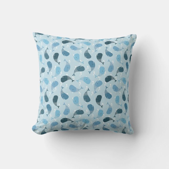 Whales Throw Pillow (Front)