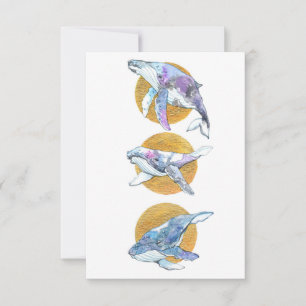 Whales Trio Fly Float and Dream  Thank You Card