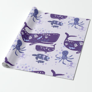 Whales, Turtles & Octopus Wrapping Paper