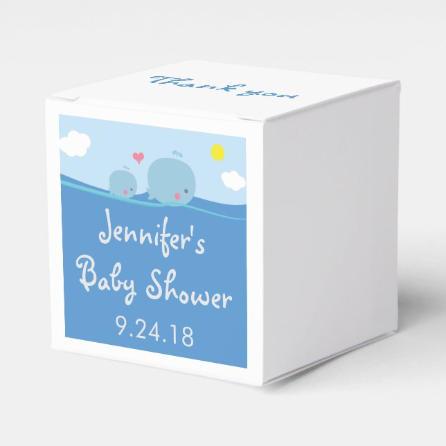 Whales Under the Sea Baby Shower Favour Box (Front Side)