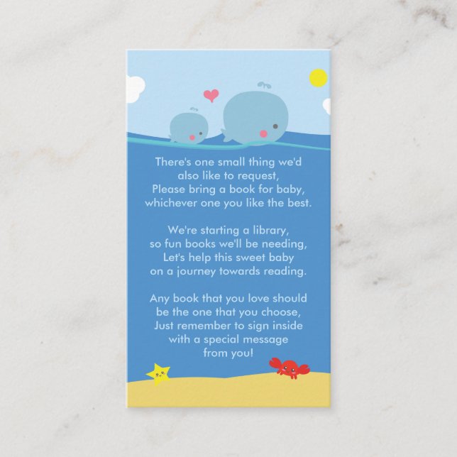 Whales Under the Sea Bring a Book Shower Insert (Front)